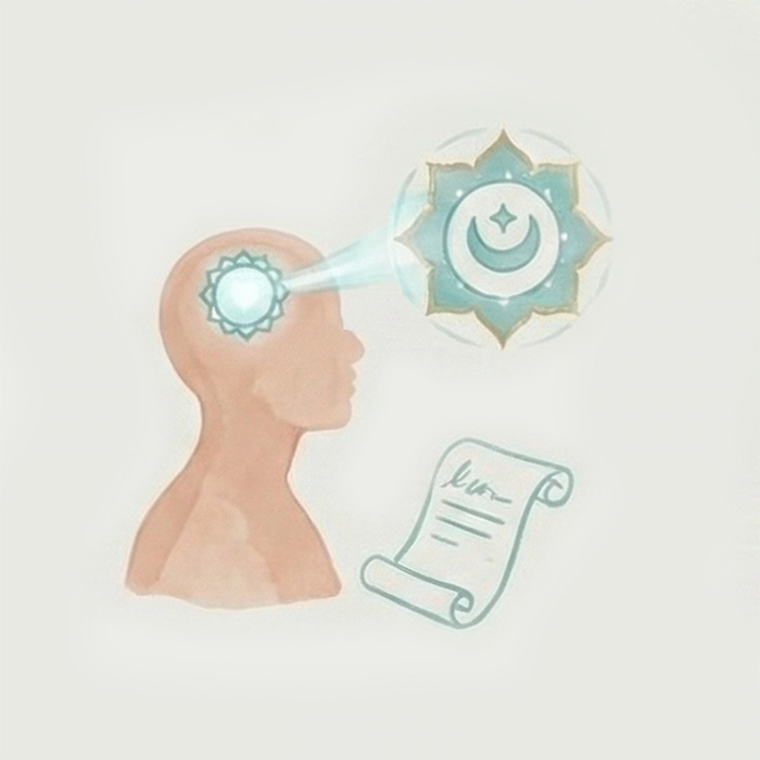 Illustration for developing a clearer channel for spiritual communication - a mind connected higher power